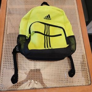Vintage Adidas Backpack NEON YELLOW FLASHY SAFETY with Black Sportsbag Gym